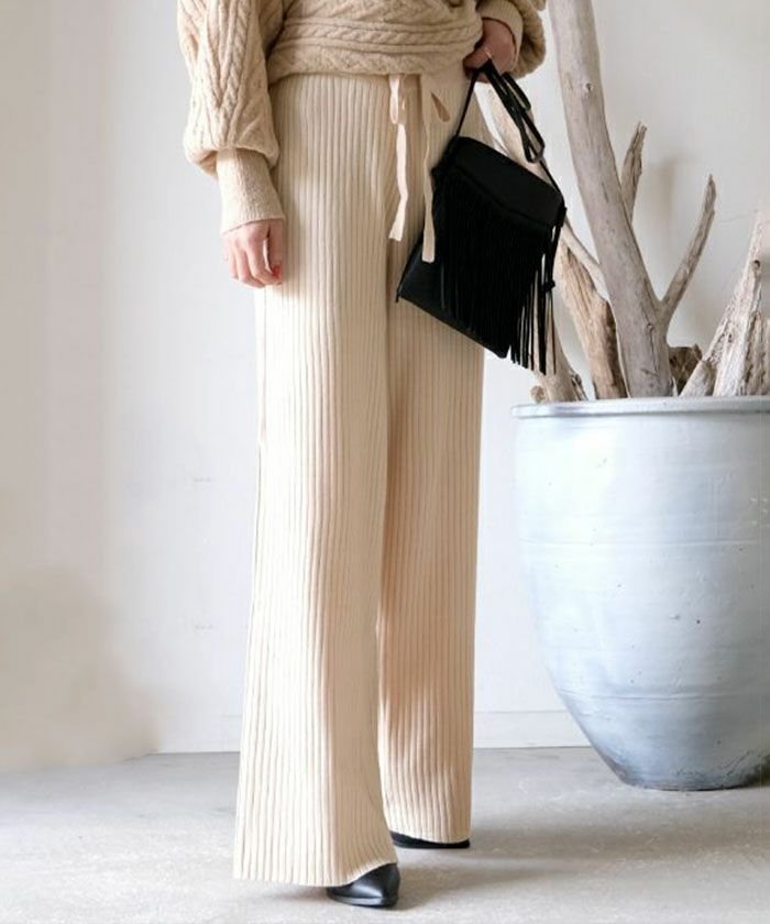 【アクアガレージ/aquagarage】の【最終値下げ価格】ニットワイドパンツ 人気、トレンドファッション・服の通販 founy(ファニー) 　ファッション　Fashion　レディースファッション　Fashion for Women　パンツ　Pants & Trousers　ストライプ　Stripe, Striped Pattern　ストレッチ　Stretch, Stretchy Fabric　プチプライス・低価格　Affordable / Budget Price　ロング　Long, Long-Length　楽ちん　Easy Fit, Comfortable　 other-1|ID: prp329100003786450 ipo3291000000035647171