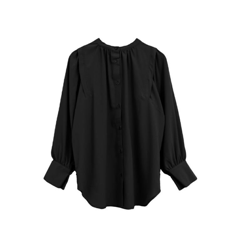 【アクアガレージ/aquagarage】の【最終値下げ価格】バンドカラーギャザーブラウス インテリア・キッズ・メンズ・レディースファッション・服の通販 founy(ファニー) 　ファッション　Fashion　レディースファッション　Fashion for Women　トップス・カットソー　Cut & Sew Tops　シャツ・ブラウス・オフィスカジュアル　Elegant Blouses & Button-Ups　ギャザー　Gathered, Ruffled　プチプライス・低価格　Affordable / Budget Price　クロ|ID: prp329100003786465 ipo3291000000033317462