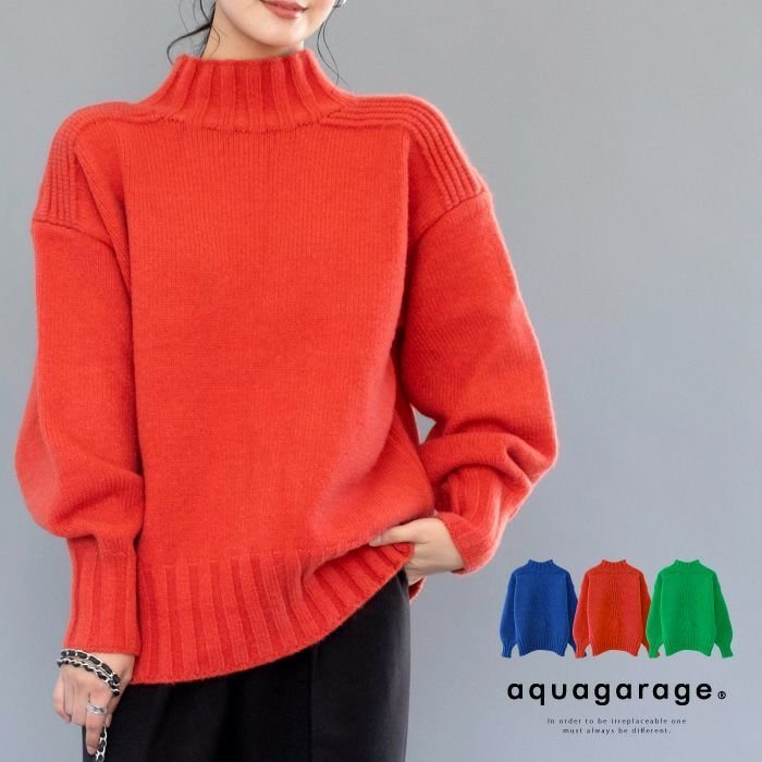 【アクアガレージ/aquagarage】のハイネックニットトップス 人気、トレンドファッション・服の通販 founy(ファニー) 　ファッション　Fashion　レディースファッション　Fashion for Women　トップス・カットソー　Cut & Sew Tops　ニット　Knit Tops & Sweaters　送料無料　Free Shipping　シンプル　Simple, Minimal　セーター　Sweater, Knitwear　プチプライス・低価格　Affordable / Budget Price　 other-1|ID: prp329100003786517 ipo3291000000034095494
