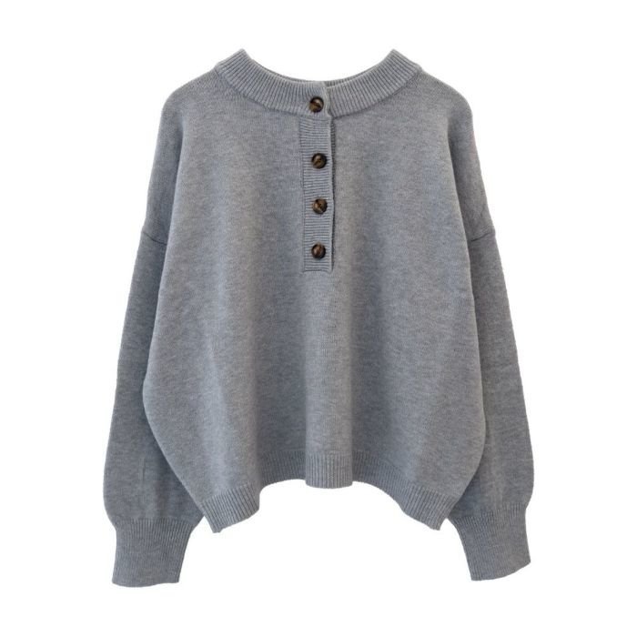 【アクアガレージ/aquagarage】の【最終値下げ価格】ヘンリーネック2wayニットトップス インテリア・キッズ・メンズ・レディースファッション・服の通販 founy(ファニー) 　ファッション　Fashion　レディースファッション　Fashion for Women　トップス・カットソー　Cut & Sew Tops　ニット　Knit Tops & Sweaters　シンプル　Simple, Minimal　セーター　Sweater, Knitwear　プチプライス・低価格　Affordable / Budget Price　冬　Winter / This Winter　秋　Autumn　グレー|ID: prp329100003786520 ipo3291000000033318483