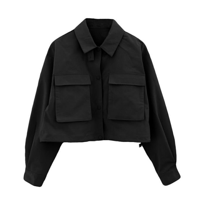 【アクアガレージ/aquagarage】の【最終値下げ価格】立体ポケットショート丈ブルゾン 春 秋 インテリア・キッズ・メンズ・レディースファッション・服の通販 founy(ファニー) 　ファッション　Fashion　レディースファッション　Fashion for Women　アウター　Coat / Outerwear Collection　ブルゾンジャケット・スポーティアウター　Blouson Jackets　おすすめ　Recommended / Our Picks　ショート　Short, Short Length　ブルゾン　Blouson, Bomber Jacket　プチプライス・低価格　Affordable / Budget Price　ポケット　Pocket, Pocket Detail　エレガント 上品　Elegant　春　Spring　秋　Autumn　ブラック|ID: prp329100003838341 ipo3291000000033318226