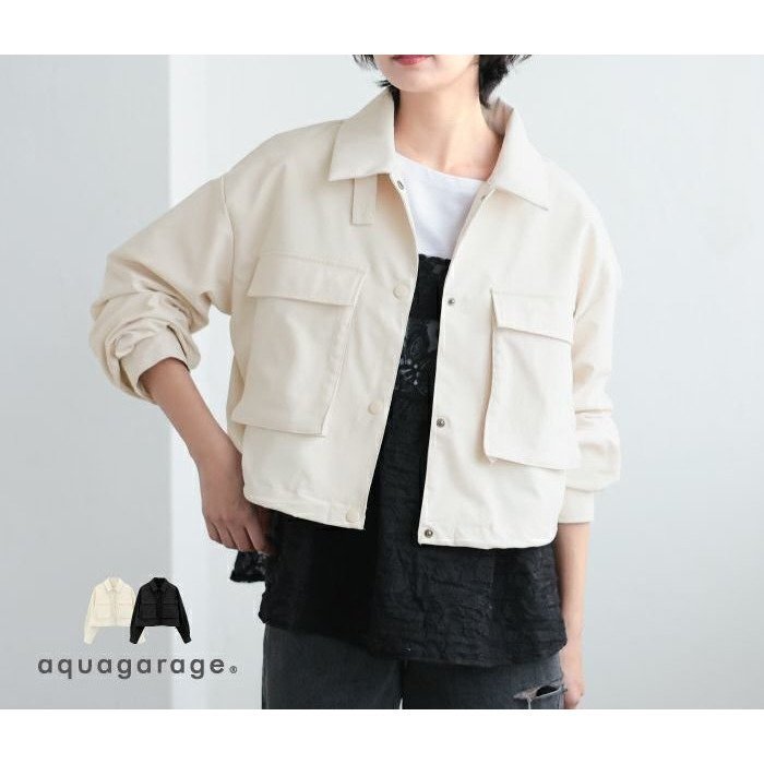 【アクアガレージ/aquagarage】の【最終値下げ価格】立体ポケットショート丈ブルゾン 春 秋 人気、トレンドファッション・服の通販 founy(ファニー) 　ファッション　Fashion　レディースファッション　Fashion for Women　アウター　Coat / Outerwear Collection　ブルゾンジャケット・スポーティアウター　Blouson Jackets　おすすめ　Recommended / Our Picks　ショート　Short, Short Length　ブルゾン　Blouson, Bomber Jacket　プチプライス・低価格　Affordable / Budget Price　ポケット　Pocket, Pocket Detail　エレガント 上品　Elegant　春　Spring　秋　Autumn　 other-1|ID: prp329100003838341 ipo3291000000034105830