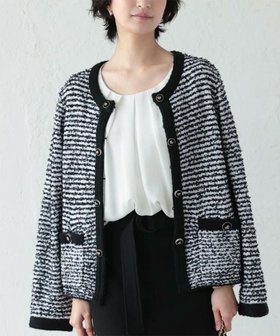 【アクアガレージ/aquagarage】のツイード風ニットジャケット 春 人気、トレンドファッション・服の通販 founy(ファニー) ファッション Fashion レディースファッション Fashion for Women 送料無料 Free Shipping オケージョン Occasion Wear カーディガン Cardigan, Knitwear ジャケット Jacket, Outerwear ツイード Twill, Twill Weave プチプライス・低価格 Affordable / Budget Price 冬 Winter / This Winter 春 Spring 秋 Autumn |ID:prp329100003856363