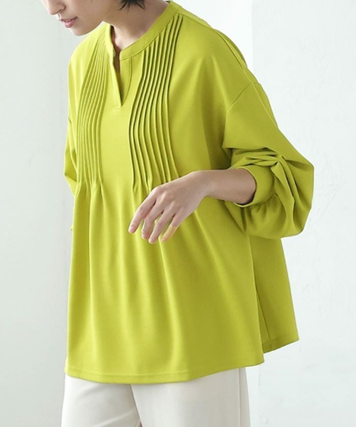 【アクアガレージ/aquagarage】のピンタックキーネックブラウス 春 秋 人気、トレンドファッション・服の通販 founy(ファニー) 　ファッション　Fashion　レディースファッション　Fashion for Women　トップス・カットソー　Cut & Sew Tops　シャツ・ブラウス・オフィスカジュアル　Elegant Blouses & Button-Ups　送料無料　Free Shipping　ジョーゼット　Georgette, Semi-Sheer Fabric　プチプライス・低価格　Affordable / Budget Price　春　Spring　秋　Autumn　 other-1|ID: prp329100003881903 ipo3291000000036073447