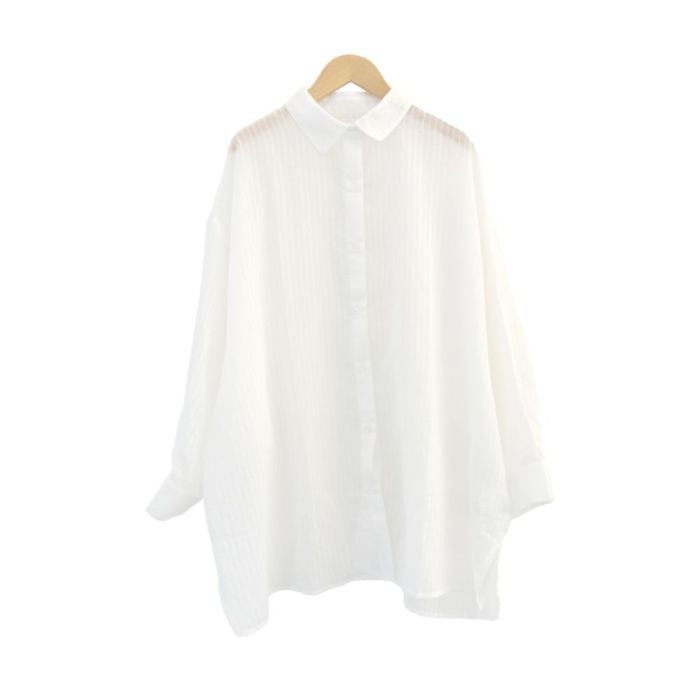 【アクアガレージ/aquagarage】のシアーストライプドルマンスリーブシャツ インテリア・キッズ・メンズ・レディースファッション・服の通販 founy(ファニー) https://founy.com/ ファッション Fashion レディースファッション Fashion for Women トップス・カットソー Cut & Sew Tops シャツ・ブラウス・オフィスカジュアル Elegant Blouses & Button-Ups 送料無料 Free Shipping おすすめ Recommended / Our Picks シアー Sheer, See-Through プチプライス・低価格 Affordable / Budget Price ベーシック Basic, Essential |ID: prp329100003928261 ipo3291000000027066137