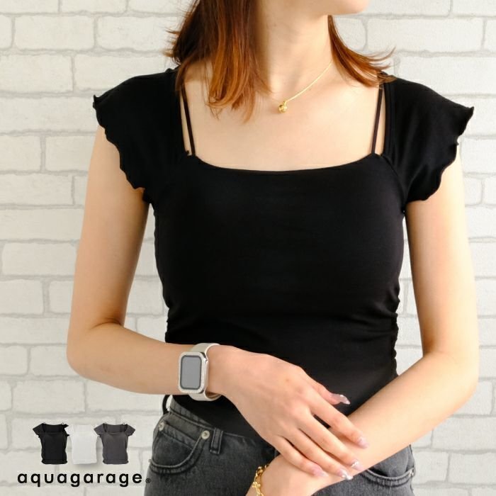 【アクアガレージ/aquagarage】の【最終値下げ価格】2wayフレンチスリーブブラトップ インテリア・キッズ・メンズ・レディースファッション・服の通販 founy(ファニー) https://founy.com/ ファッション Fashion レディースファッション Fashion for Women インナー Innerwear ギャザー Gathered, Ruffled プチプライス・低価格 Affordable / Budget Price ヨガ Yoga, Yoga Wear 夏 Summer 春 Spring 秋 Autumn |ID: prp329100003965341 ipo3291000000034094326
