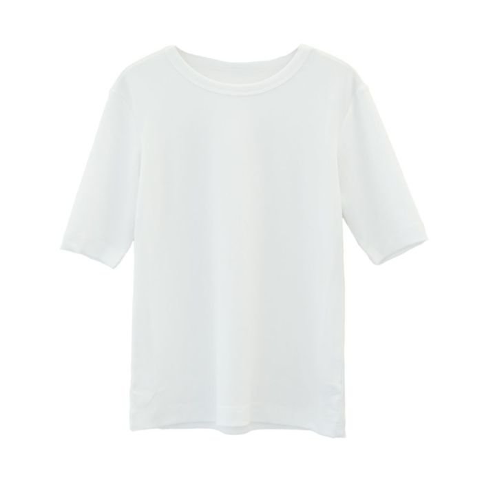 【アクアガレージ/aquagarage】のリブクルーネックTシャツ インテリア・キッズ・メンズ・レディースファッション・服の通販 founy(ファニー) 　ファッション　Fashion　レディースファッション　Fashion for Women　トップス・カットソー　Cut & Sew Tops　シャツ・ブラウス・オフィスカジュアル　Elegant Blouses & Button-Ups　ロングTシャツ・Tシャツ　Longline T-Shirts & Tees　カットソー・ベーシックTシャツ　Cut-and-Sewn Tops / Stretch Tees & Basics　送料無料　Free Shipping　カットソー　Cut and Sewn Top　ストレッチ　Stretch, Stretchy Fabric　プチプライス・低価格　Affordable / Budget Price　エレガント 上品　Elegant　夏　Summer　春　Spring　秋　Autumn　ホワイト|ID: prp329100004009644 ipo3291000000026547241