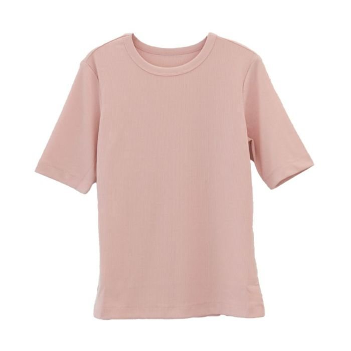 【アクアガレージ/aquagarage】のリブクルーネックTシャツ インテリア・キッズ・メンズ・レディースファッション・服の通販 founy(ファニー) 　ファッション　Fashion　レディースファッション　Fashion for Women　トップス・カットソー　Cut & Sew Tops　シャツ・ブラウス・オフィスカジュアル　Elegant Blouses & Button-Ups　ロングTシャツ・Tシャツ　Longline T-Shirts & Tees　カットソー・ベーシックTシャツ　Cut-and-Sewn Tops / Stretch Tees & Basics　送料無料　Free Shipping　カットソー　Cut and Sewn Top　ストレッチ　Stretch, Stretchy Fabric　プチプライス・低価格　Affordable / Budget Price　エレガント 上品　Elegant　夏　Summer　春　Spring　秋　Autumn　ピンク|ID: prp329100004009644 ipo3291000000026547243