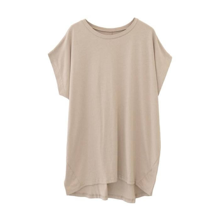 【アクアガレージ/aquagarage】のフレンチスリーブチュニックカットソー インテリア・キッズ・メンズ・レディースファッション・服の通販 founy(ファニー) 　ファッション　Fashion　レディースファッション　Fashion for Women　トップス・カットソー　Cut & Sew Tops　カットソー・ベーシックTシャツ　Cut-and-Sewn Tops / Stretch Tees & Basics　送料無料　Free Shipping　チュニック　Tunic, Long Top　バランス　Balance, Style Balance　プチプライス・低価格　Affordable / Budget Price　夏　Summer　春　Spring　秋　Autumn　グレーベージュ|ID: prp329100004022058 ipo3291000000026680949