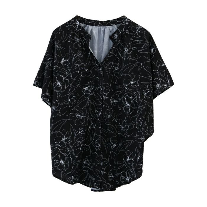 【アクアガレージ/aquagarage】のさらっと涼しいブラウス インテリア・キッズ・メンズ・レディースファッション・服の通販 founy(ファニー) 　ファッション　Fashion　レディースファッション　Fashion for Women　トップス・カットソー　Cut & Sew Tops　シャツ・ブラウス・オフィスカジュアル　Elegant Blouses & Button-Ups　送料無料　Free Shipping　プチプライス・低価格　Affordable / Budget Price　リラックス　Relax, Relaxed Fit　夏　Summer　春　Spring　秋　Autumn　ブラック:フラワー|ID: prp329100004112463 ipo3291000000028012259