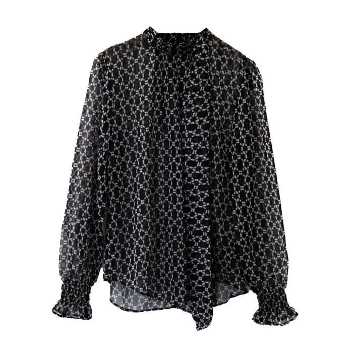 【アクアガレージ/aquagarage】の総柄長袖ボウタイブラウス 春 インテリア・キッズ・メンズ・レディースファッション・服の通販 founy(ファニー) https://founy.com/ ファッション Fashion レディースファッション Fashion for Women トップス・カットソー Cut & Sew Tops シャツ・ブラウス・オフィスカジュアル Elegant Blouses & Button-Ups 送料無料 Free Shipping プチプライス・低価格 Affordable / Budget Price リボン Ribbon, Bow 冬 Winter / This Winter 春 Spring 秋 Autumn 長袖 Long Sleeve, Full Sleeve |ID: prp329100004121185 ipo3291000000028120823