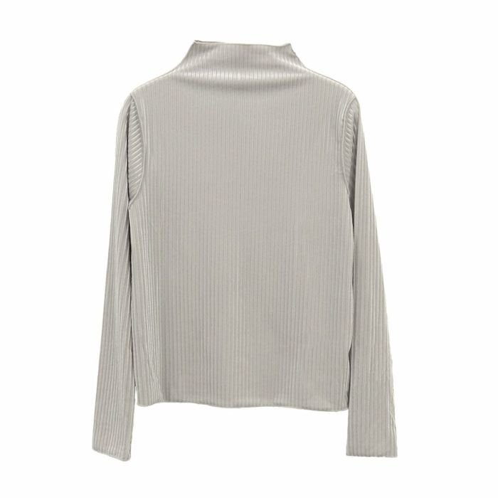 【アクアガレージ/aquagarage】のシアーベロアストライプ2wayメロートップス 春 インテリア・キッズ・メンズ・レディースファッション・服の通販 founy(ファニー) 　ファッション　Fashion　レディースファッション　WOMEN　トップス・カットソー　Tops/Tshirt　シャツ/ブラウス　Shirts/Blouses　ロング / Tシャツ　T-Shirts　カットソー　Cut and Sewn　ベロア　Velour　送料無料　Free Shipping　カットソー　Cut And Sew　シアー　Sheer　シンプル　Simple　プチプライス・低価格　Affordable　ベロア　Velor　冬　Winter　春　Spring　秋　Autumn/Fall　ハイネック:ライトグレー|ID: prp329100004132858 ipo3291000000029183930