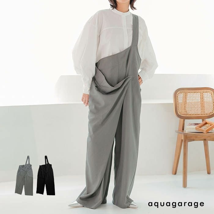 【アクアガレージ/aquagarage】の【最終値下げ価格】ワンショルダーラップオールインワン 人気、トレンドファッション・服の通販 founy(ファニー) 　ファッション　Fashion　レディースファッション　Fashion for Women　ワンピース　Dresses　オールインワン・ワンピース　Dresses and Jumpsuits　ショルダー　Shoulder, Shoulder Strap　シンプル　Simple, Minimal　プチプライス・低価格　Affordable / Budget Price　ポケット　Pocket, Pocket Detail　エレガント 上品　Elegant　 other-1|ID: prp329100004168925 ipo3291000000034106169