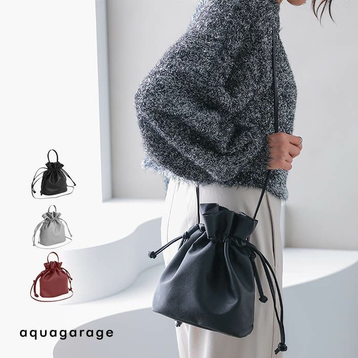 【アクアガレージ/aquagarage】の巾着2wayショルダー 人気、トレンドファッション・服の通販 founy(ファニー) ファッション Fashion レディースファッション Fashion for Women ショルダー Shoulder, Shoulder Strap プチプライス・低価格 Affordable / Budget Price 巾着 Drawstring Bag, Kinchaku other-1|ID: prp329100004181078 ipo3291000000034106307