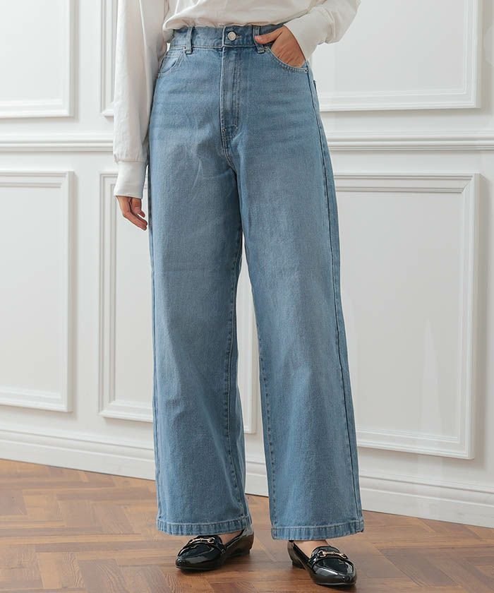 【アクアガレージ/aquagarage】のデニムハイウエストセミワイドパンツ インテリア・キッズ・メンズ・レディースファッション・服の通販 founy(ファニー) https://founy.com/ ファッション Fashion レディースファッション Fashion for Women パンツ Pants & Trousers デニム Denim, Jeans Material トレンド Trend, Trending Now フィット Fit, Slim Fit プチプライス・低価格 Affordable / Budget Price リラックス Relax, Relaxed Fit 冬 Winter / This Winter 夏 Summer 春 Spring 秋 Autumn |ID: prp329100004200286 ipo3291000000035647675