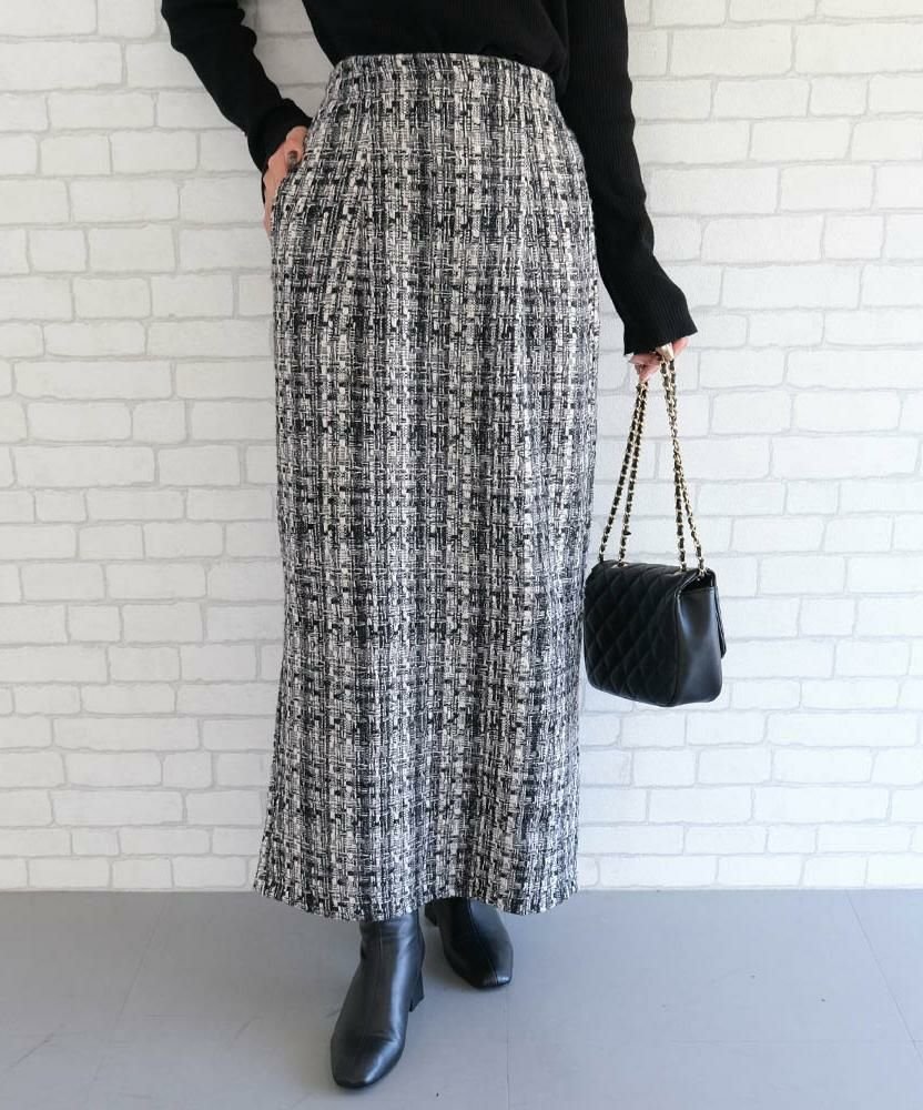 【アクアガレージ/aquagarage】の【セットアップ可】ツイードハイウエストタイトスカート 春 人気、トレンドファッション・服の通販 founy(ファニー) 　ファッション　Fashion　レディースファッション　Fashion for Women　セットアップ　Matching Sets　スカート・ミニ/ミディ/マキシ　Skirts / Mini, Midi & Maxi Skirts　送料無料　Free Shipping　クール　Cool, Chic　シンプル　Simple, Minimal　ジャケット　Jacket, Outerwear　スパンコール　Sequins, Sequin Embellishment　スリット　Slit, Slit Detail　セットアップ　Set-Up, Coordinated Outfit　タイトスカート　Pencil Skirt, Tight Skirt　ツイード　Twill, Twill Weave　ビスチェ　Bustier, Corset Top　プチプライス・低価格　Affordable / Budget Price　マキシ　Maxi, Full Length　ロング　Long, Long-Length　冬　Winter / This Winter　春　Spring　秋　Autumn　 other-1|ID: prp329100004211067 ipo3291000000035839122