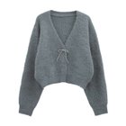 【アクアガレージ/aquagarage】の【最終値下げ価格】ミンクフェザービジューリボンカーディガン 春 チャコール|ID: prp329100004216620 ipo3291000000033318176