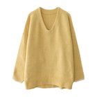 【アクアガレージ/aquagarage】のVネック袖配色オーバーニットトップス ライトイエロー|ID: prp329100004251491 ipo3291000000033126677