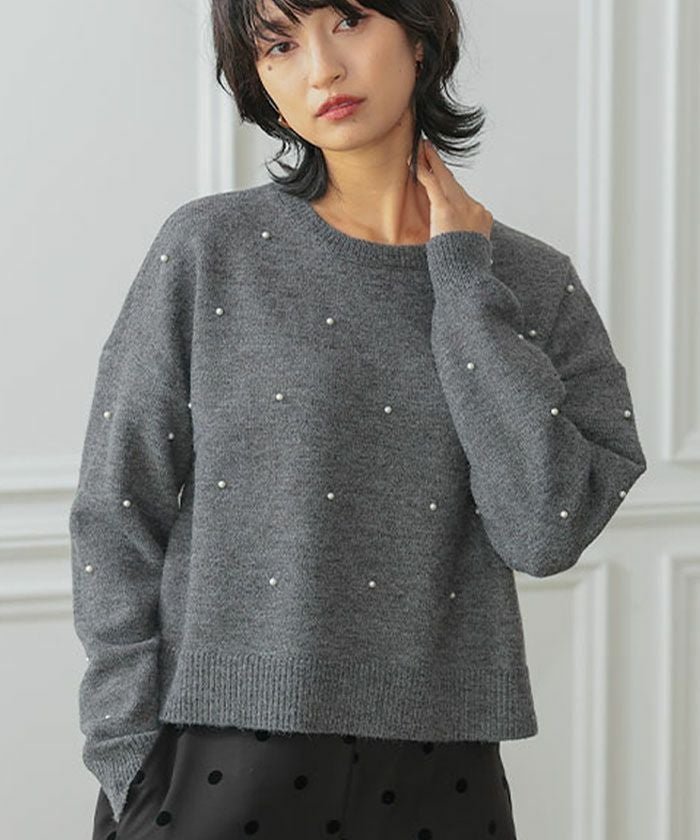 【アクアガレージ/aquagarage】のパールorビジューニットトップス 春 人気、トレンドファッション・服の通販 founy(ファニー) 　ファッション　Fashion　レディースファッション　Fashion for Women　トップス・カットソー　Cut & Sew Tops　ニット　Knit Tops & Sweaters　セーター　Sweater, Knitwear　パール　Pearl, Pearl Accent　フェミニン　Feminine, Girly　プチプライス・低価格　Affordable / Budget Price　ボトム　Bottoms, Lower Wear　冬　Winter / This Winter　春　Spring　秋　Autumn　 other-1|ID: prp329100004261968 ipo3291000000036074207