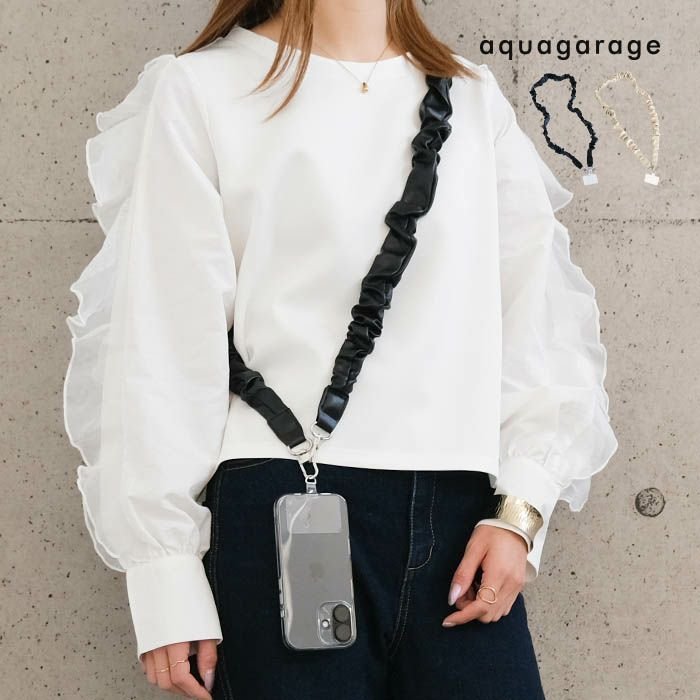 【アクアガレージ/aquagarage】のロングレザー風ギャザーストラップ 人気、トレンドファッション・服の通販 founy(ファニー) 　ファッション　Fashion　レディースファッション　Fashion for Women　なめらか　Smooth, Silky Texture　シンプル　Simple, Minimal　プチプライス・低価格　Affordable / Budget Price　ラップ　Wrap, Wrap Design　ロング　Long, Long-Length　 other-1|ID: prp329100004388292 ipo3291000000034106078