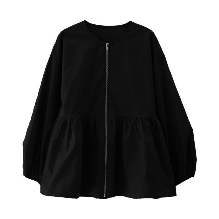 【アクアガレージ/aquagarage】のペプラムジップブラウス 春 インテリア・キッズ・メンズ・レディースファッション・服の通販 founy(ファニー) 　ファッション　Fashion　レディースファッション　Fashion for Women　トップス・カットソー　Cut & Sew Tops　シャツ・ブラウス・オフィスカジュアル　Elegant Blouses & Button-Ups　送料無料　Free Shipping　デニム　Denim, Jeans Material　プチプライス・低価格　Affordable / Budget Price　冬　Winter / This Winter　春　Spring　秋　Autumn　ブラック|ID: prp329100004391010 ipo3291000000030700368