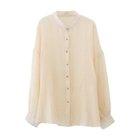 【アクアガレージ/aquagarage】のUVカットバンドカラーシアーシャツ ナチュラル|ID: prp329100004394311 ipo3291000000031055574