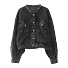 【アクアガレージ/aquagarage】のノーカラー袖ボリュームデニムジャケット 春 ライトブルー|ID: prp329100004409035 ipo3291000000030792913