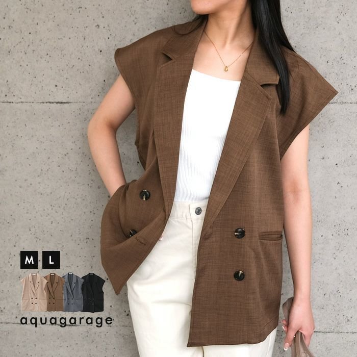 【アクアガレージ/aquagarage】のリネンライクダブルブレストベスト 人気、トレンドファッション・服の通販 founy(ファニー) ファッション Fashion レディースファッション Fashion for Women アウター Coat / Outerwear Collection トップス・カットソー Cut & Sew Tops ベスト&ジレ / 重ね着スタイル Vests & Gilets 送料無料 Free Shipping セットアップ Set-Up, Coordinated Outfit バランス Balance, Style Balance プチプライス・低価格 Affordable / Budget Price ベスト Vest, Waistcoat リネン Linen, Linen Fabric 夏 Summer 春 Spring 秋 Autumn other-1|ID: prp329100004424522 ipo3291000000034093743