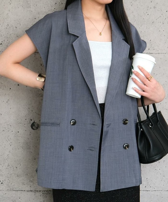 【アクアガレージ/aquagarage】のリネンライクダブルブレストベスト インテリア・キッズ・メンズ・レディースファッション・服の通販 founy(ファニー) https://founy.com/ ファッション Fashion レディースファッション Fashion for Women アウター Coat / Outerwear Collection トップス・カットソー Cut & Sew Tops ベスト&ジレ / 重ね着スタイル Vests & Gilets 送料無料 Free Shipping セットアップ Set-Up, Coordinated Outfit バランス Balance, Style Balance プチプライス・低価格 Affordable / Budget Price ベスト Vest, Waistcoat リネン Linen, Linen Fabric 夏 Summer 春 Spring 秋 Autumn |ID: prp329100004424522 ipo3291000000036232554