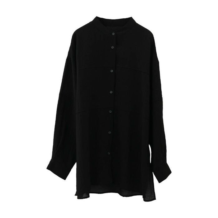 【アクアガレージ/aquagarage】のフロント切り替えバンドカラーシャツ インテリア・キッズ・メンズ・レディースファッション・服の通販 founy(ファニー) 　ファッション　Fashion　レディースファッション　Fashion for Women　トップス・カットソー　Cut & Sew Tops　シャツ・ブラウス・オフィスカジュアル　Elegant Blouses & Button-Ups　送料無料　Free Shipping　シアー　Sheer, See-Through　フロント　Front, Front Design　プチプライス・低価格　Affordable / Budget Price　ベスト　Vest, Waistcoat　ヨーク　Yoke, Yoke Design　エレガント 上品　Elegant　切替　Switching, Contrast Panel　夏　Summer　春　Spring　秋　Autumn　ブラック|ID: prp329100004435957 ipo3291000000030984815