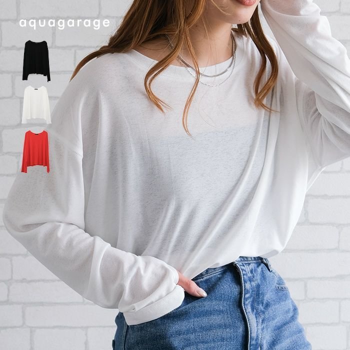 【アクアガレージ/aquagarage】の指穴付きシアートップス 人気、トレンドファッション・服の通販 founy(ファニー) ファッション Fashion レディースファッション Fashion for Women トップス・カットソー Cut & Sew Tops シャツ・ブラウス・オフィスカジュアル Elegant Blouses & Button-Ups ロングTシャツ・Tシャツ Longline T-Shirts & Tees カットソー・ベーシックTシャツ Cut-and-Sewn Tops / Stretch Tees & Basics インナー Innerwear 春 Spring 秋 Autumn カットソー Cut and Sewn Top シアー Sheer, See-Through シンプル Simple, Minimal フィット Fit, Slim Fit ポケット Pocket, Pocket Detail ロング Long, Long-Length 送料無料 Free Shipping プチプライス・低価格 Affordable / Budget Price 夏 Summer エレガント 上品 Elegant other-1|ID: prp329100004511198 ipo3291000000034093641