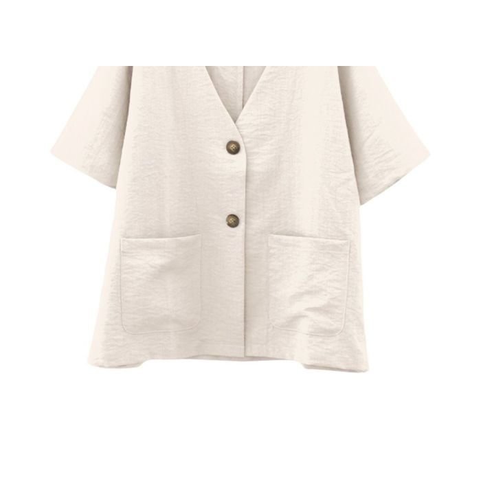 【アクアガレージ/aquagarage】のノーカラー半袖ジャケット インテリア・キッズ・メンズ・レディースファッション・服の通販 founy(ファニー) 　ファッション　Fashion　レディースファッション　WOMEN　アウター　Coat Outerwear　ジャケット　Jackets　送料無料　Free Shipping　ジャケット　Jacket　プチプライス・低価格　Affordable　半袖　Short Sleeve　夏　Summer　春　Spring　秋　Autumn/Fall　ベージュ|ID: prp329100004511200 ipo3291000000031864895