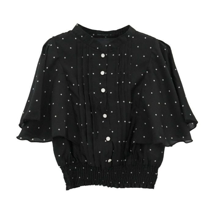 【アクアガレージ/aquagarage】のピンタックフレア袖ブラウス インテリア・キッズ・メンズ・レディースファッション・服の通販 founy(ファニー) 　ファッション　Fashion　レディースファッション　Ladies' Fashion Online　トップス・カットソー　Tops/Tshirt　シャツ/ブラウス　Shirts/Blouses　送料無料　Free Shipping　シアー　Sheer　シンプル　Simple　スリーブ　Sleeve　フレア　Flare　フロント　Front　プチプライス・低価格　Affordable　ポケット　Pocket　夏　Summer　春　Spring　秋　Autumn/Fall　ドットブラック|ID: prp329100004541697 ipo3291000000032089240