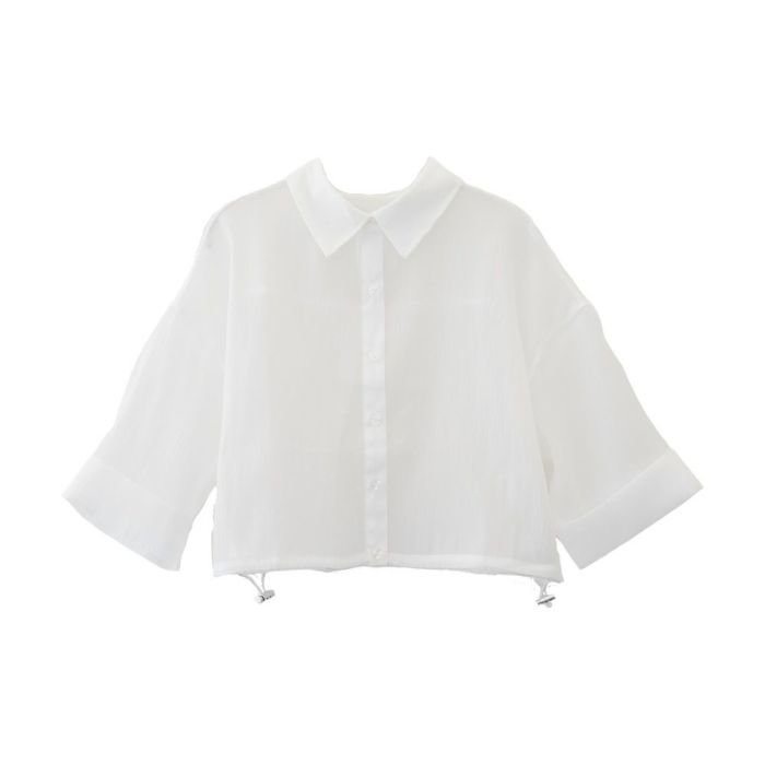 【アクアガレージ/aquagarage】の裾ドロストワイドスリーブシアーシャツ インテリア・キッズ・メンズ・レディースファッション・服の通販 founy(ファニー) https://founy.com/ ファッション Fashion レディースファッション Ladies' Fashion Online トップス・カットソー Tops/Tshirt シャツ/ブラウス Shirts/Blouses 送料無料 Free Shipping インナー Inner シアー Sheer ショート Short スリーブ Sleeve トレンド Trend ドローストリング Drawstring プチプライス・低価格 Affordable ポケット Pocket ワイド Wide 春 Spring 秋 Autumn/Fall |ID: prp329100004541699 ipo3291000000032089252