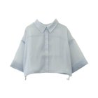 【アクアガレージ/aquagarage】の裾ドロストワイドスリーブシアーシャツ ブルー|ID: prp329100004541699 ipo3291000000032089254