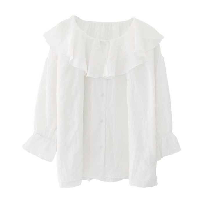 【アクアガレージ/aquagarage】の2wayラッフルフリル襟ブラウス インテリア・キッズ・メンズ・レディースファッション・服の通販 founy(ファニー) 　ファッション　Fashion　レディースファッション　Ladies' Fashion Online　トップス・カットソー　Tops/Tshirt　シャツ/ブラウス　Shirts/Blouses　送料無料　Free Shipping　シフォン　Chiffon　シンプル　Simple　フェミニン　Feminine　プチプライス・低価格　Affordable　ポケット　Pocket　夏　Summer　春　Spring　S/S・春夏　Ss・Spring/Summer　秋　Autumn/Fall　オフホワイト|ID: prp329100004547998 ipo3291000000032140356