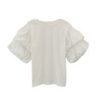 【アクアガレージ/aquagarage】のダブルフリル袖異素材カットソー ホワイト|ID: prp329100004560840 ipo3291000000032247449