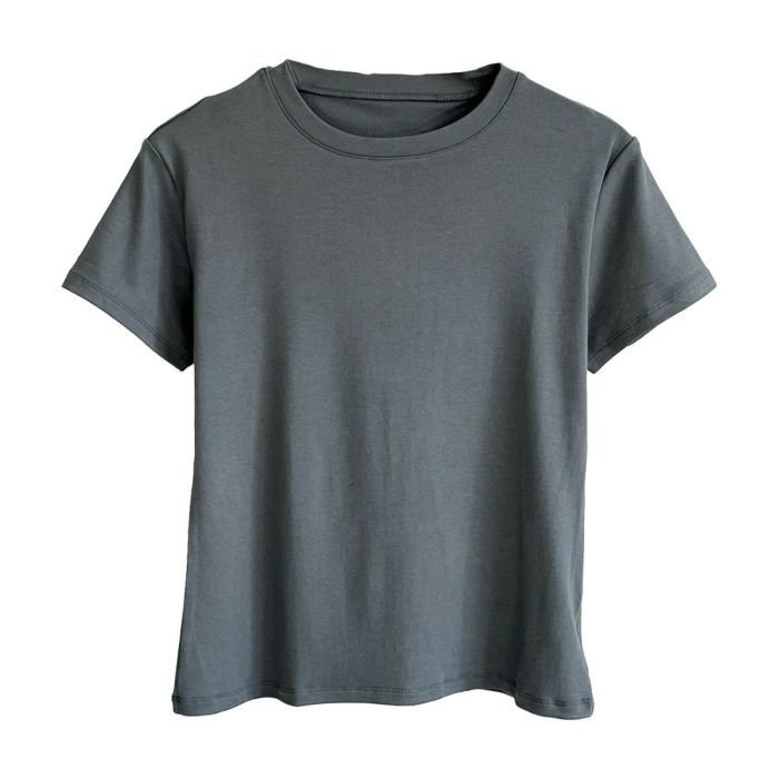【アクアガレージ/aquagarage】のシルケット加工半袖Tシャツ インテリア・キッズ・メンズ・レディースファッション・服の通販 founy(ファニー) 　ファッション　Fashion　レディースファッション　Ladies' Fashion Online　トップス・カットソー　Tops/Tshirt　シャツ/ブラウス　Shirts/Blouses　ロング / Tシャツ　T-Shirts　カットソー　Cut and Sewn　春　Spring　カットソー　Cut And Sew　シルケット　Mercerization　シンプル　Simple　フィット　Fit　ベーシック　Basic　ポケット　Pocket　半袖　Short Sleeve　送料無料　Free Shipping　プチプライス・低価格　Affordable　夏　Summer　エレガント 上品　Elegant　グレー|ID: prp329100004572096 ipo3291000000032353900