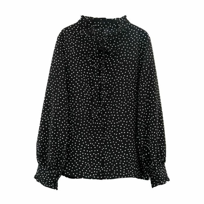 【アクアガレージ/aquagarage】のドット柄フリルリボンブラウス 春 秋 インテリア・キッズ・メンズ・レディースファッション・服の通販 founy(ファニー) ファッション Fashion レディースファッション Fashion for Women トップス・カットソー Cut & Sew Tops シャツ・ブラウス・オフィスカジュアル Elegant Blouses & Button-Ups 送料無料 Free Shipping ドット Polka Dot, Dot Pattern プチプライス・低価格 Affordable / Budget Price 春 Spring 秋 Autumn ブラック|ID: prp329100004643710 ipo3291000000033985988