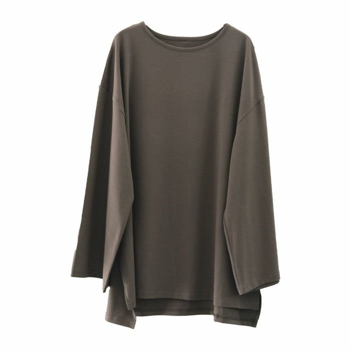 【アクアガレージ/aquagarage】のワイドスリーブカットソー 春 インテリア・キッズ・メンズ・レディースファッション・服の通販 founy(ファニー) ファッション Fashion レディースファッション Fashion for Women トップス・カットソー Cut & Sew Tops シャツ・ブラウス・オフィスカジュアル Elegant Blouses & Button-Ups ロングTシャツ・Tシャツ Longline T-Shirts & Tees カットソー・ベーシックTシャツ Cut-and-Sewn Tops / Stretch Tees & Basics 春 Spring 秋 Autumn カットソー Cut and Sewn Top シンプル Simple, Minimal バランス Balance, Style Balance ポケット Pocket, Pocket Detail ラウンド Round, Round Neck ロング Long, Long-Length 冬 Winter / This Winter 送料無料 Free Shipping プチプライス・低価格 Affordable / Budget Price エレガント 上品 Elegant チャコール|ID: prp329100004645712 ipo3291000000033530641
