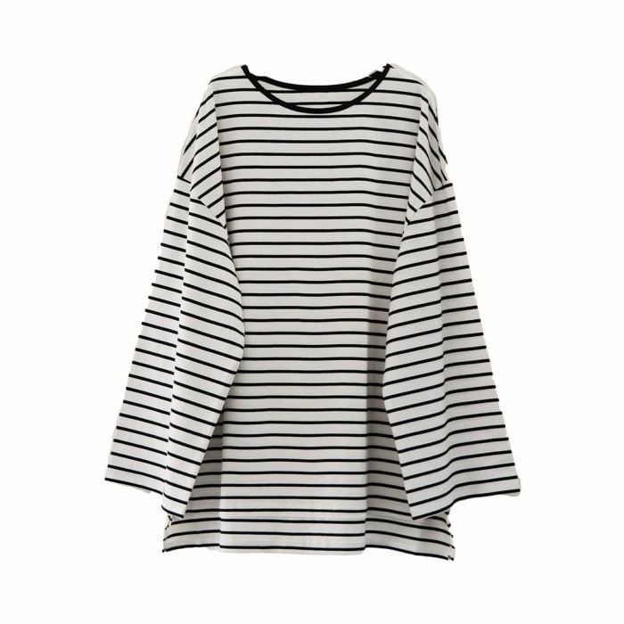 【アクアガレージ/aquagarage】のワイドスリーブカットソー 春 インテリア・キッズ・メンズ・レディースファッション・服の通販 founy(ファニー) ファッション Fashion レディースファッション Fashion for Women トップス・カットソー Cut & Sew Tops シャツ・ブラウス・オフィスカジュアル Elegant Blouses & Button-Ups ロングTシャツ・Tシャツ Longline T-Shirts & Tees カットソー・ベーシックTシャツ Cut-and-Sewn Tops / Stretch Tees & Basics 春 Spring 秋 Autumn カットソー Cut and Sewn Top シンプル Simple, Minimal バランス Balance, Style Balance ポケット Pocket, Pocket Detail ラウンド Round, Round Neck ロング Long, Long-Length 冬 Winter / This Winter 送料無料 Free Shipping プチプライス・低価格 Affordable / Budget Price エレガント 上品 Elegant ホワイト×ブラック|ID: prp329100004645712 ipo3291000000033530646