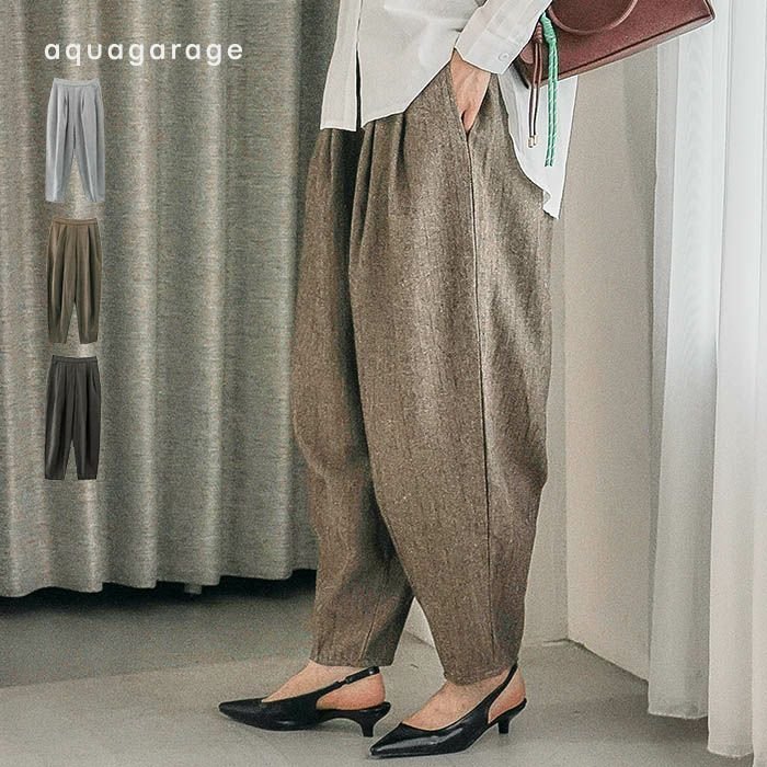 【アクアガレージ/aquagarage】のヘリンボーンタックパンツ 人気、トレンドファッション・服の通販 founy(ファニー) 　ファッション　Fashion　レディースファッション　Fashion for Women　パンツ　Pants & Trousers　シンプル　Simple, Minimal　テーパード　Tapered, Tapered Pants　フィット　Fit, Slim Fit　フロント　Front, Front Design　ポケット　Pocket, Pocket Detail　ロング　Long, Long-Length　送料無料　Free Shipping　プチプライス・低価格　Affordable / Budget Price　エレガント 上品　Elegant　 other-1|ID: prp329100004650142 ipo3291000000034105653