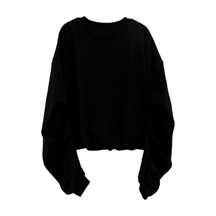 【アクアガレージ/aquagarage】の袖タックバルーントップス インテリア・キッズ・メンズ・レディースファッション・服の通販 founy(ファニー) ファッション Fashion レディースファッション Fashion for Women トップス・カットソー Cut & Sew Tops レディースパーカー・カジュアルフーディー Casual Hoodies & Sweatshirts スウェット・クルーネックトップス Sweatshirts & Crewnecks / Relaxed Fit Sweat Tops 秋 Autumn カットソー Cut and Sewn Top ショート Short, Short Length シンプル Simple, Minimal なめらか Smooth, Silky Texture バルーン Balloon, Balloon Silhouette ポケット Pocket, Pocket Detail リラックス Relax, Relaxed Fit 冬 Winter / This Winter 送料無料 Free Shipping プチプライス・低価格 Affordable / Budget Price ブラック|ID: prp329100004651135 ipo3291000000033605584