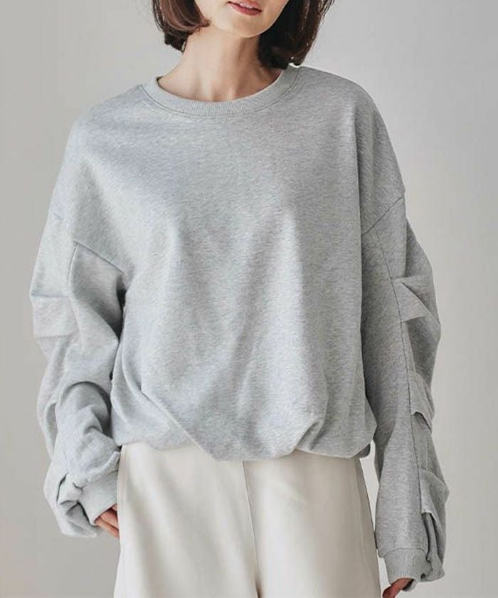 【アクアガレージ/aquagarage】の袖タックバルーントップス インテリア・キッズ・メンズ・レディースファッション・服の通販 founy(ファニー) https://founy.com/ ファッション Fashion レディースファッション Fashion for Women トップス・カットソー Cut & Sew Tops レディースパーカー・カジュアルフーディー Casual Hoodies & Sweatshirts スウェット・クルーネックトップス Sweatshirts & Crewnecks / Relaxed Fit Sweat Tops 秋 Autumn カットソー Cut and Sewn Top ショート Short, Short Length シンプル Simple, Minimal なめらか Smooth, Silky Texture バルーン Balloon, Balloon Silhouette ポケット Pocket, Pocket Detail リラックス Relax, Relaxed Fit 冬 Winter / This Winter 送料無料 Free Shipping プチプライス・低価格 Affordable / Budget Price |ID: prp329100004651135 ipo3291000000036293860