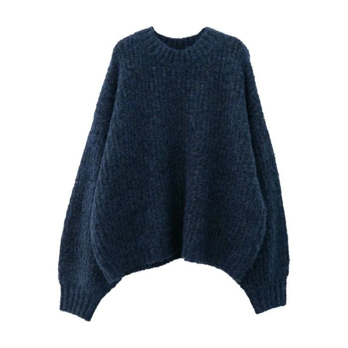 【アクアガレージ/aquagarage】のアルパカ風ニットトップス インテリア・キッズ・メンズ・レディースファッション・服の通販 founy(ファニー) 　ファッション　Fashion　レディースファッション　Fashion for Women　トップス・カットソー　Cut & Sew Tops　ニット　Knit Tops & Sweaters　秋　Autumn　シンプル　Simple, Minimal　セーター　Sweater, Knitwear　ポケット　Pocket, Pocket Detail　リラックス　Relax, Relaxed Fit　ロング　Long, Long-Length　冬　Winter / This Winter　送料無料　Free Shipping　プチプライス・低価格　Affordable / Budget Price　エレガント 上品　Elegant　ネイビー|ID: prp329100004700687 ipo3291000000033940244