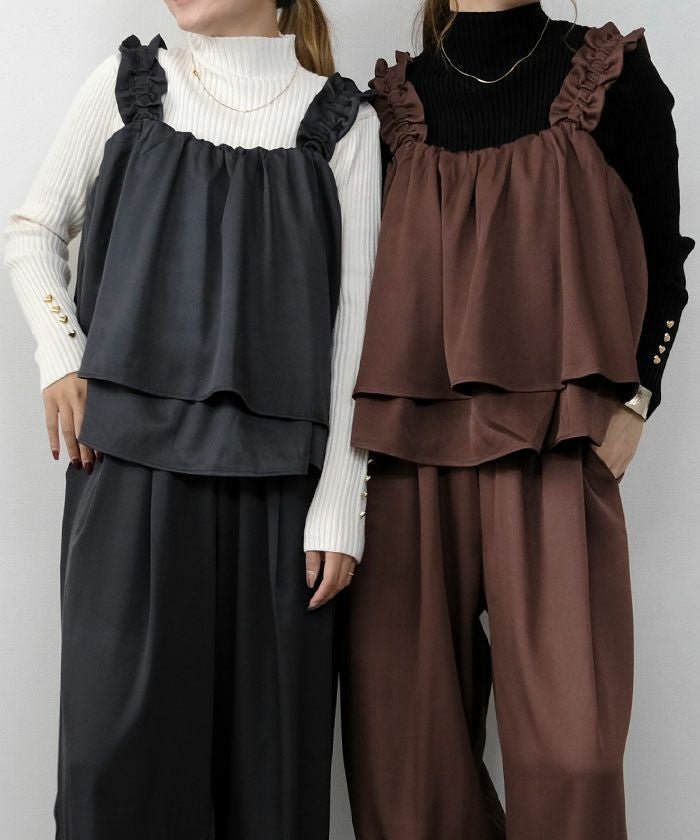 【アクアガレージ/aquagarage】のフリルギャザーデザイントップス インテリア・キッズ・メンズ・レディースファッション・服の通販 founy(ファニー) https://founy.com/ ファッション Fashion レディースファッション Fashion for Women トップス・カットソー Cut & Sew Tops 送料無料 Free Shipping ギャザー Gathered, Ruffled シンプル Simple, Minimal セットアップ Set-Up, Coordinated Outfit フリル Frill, Ruffle プチプライス・低価格 Affordable / Budget Price ポケット Pocket, Pocket Detail エレガント 上品 Elegant |ID: prp329100004721681 ipo3291000000036341502