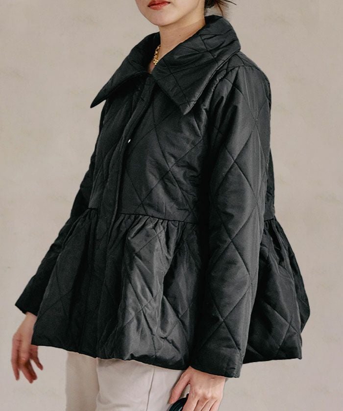 【アクアガレージ/aquagarage】のダイヤキルトペプラムダウン 人気、トレンドファッション・服の通販 founy(ファニー) 　ファッション　Fashion　レディースファッション　Fashion for Women　アウター　Coat / Outerwear Collection　コート・ロングコート・ピーコート　Long Coats, Peacoats & More　秋　Autumn　キルティング　Quilted, Quilting　キルト　Quilt, Quilted Fabric　ジャケット　Jacket, Outerwear　ダウン　Down, Puffer　フェミニン　Feminine, Girly　ペプラム　Peplum, Flared Hem　ポケット　Pocket, Pocket Detail　冬　Winter / This Winter　送料無料　Free Shipping　プチプライス・低価格　Affordable / Budget Price　エレガント 上品　Elegant　 other-1|ID: prp329100004728114 ipo3291000000035897777