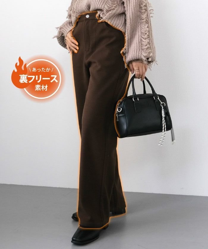【アクアガレージ/aquagarage】の裏フリースストレートパンツ 人気、トレンドファッション・服の通販 founy(ファニー) 　ファッション　Fashion　レディースファッション　Fashion for Women　パンツ　Pants & Trousers　シンプル　Simple, Minimal　ストレート　Straight, Straight Cut　定番　Standard, Basic Item　ボトム　Bottoms, Lower Wear　冬　Winter / This Winter　送料無料　Free Shipping　プチプライス・低価格　Affordable / Budget Price　エレガント 上品　Elegant　ビジネス 仕事 通勤　Business / Work / Commuting　 other-1|ID: prp329100004767587 ipo3291000000034527148