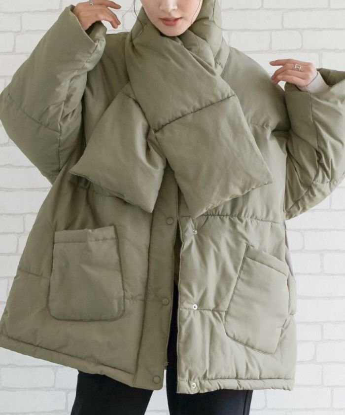 【アクアガレージ/aquagarage】のマフラー付きノーカラーフェイクダウン 人気、トレンドファッション・服の通販 founy(ファニー) ファッション Fashion レディースファッション Fashion for Women アウター Coat / Outerwear Collection コート・ロングコート・ピーコート Long Coats, Peacoats & More マフラー・スヌード / 冬小物の定番 Scarves & Mufflers 送料無料 Free Shipping プチプライス・低価格 Affordable / Budget Price ポケット Pocket, Pocket Detail マフラー Scarf, Muffler 冬 Winter / This Winter 秋 Autumn other-1|ID: prp329100004806578 ipo3291000000034879026