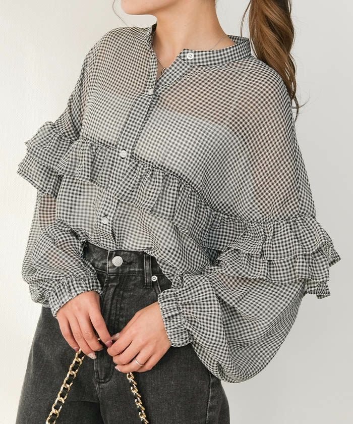 【アクアガレージ/aquagarage】のフリルブラウス 春 秋 人気、トレンドファッション・服の通販 founy(ファニー) 　ファッション　Fashion　レディースファッション　Fashion for Women　トップス・カットソー　Cut & Sew Tops　シャツ・ブラウス・オフィスカジュアル　Elegant Blouses & Button-Ups　送料無料　Free Shipping　フリル　Frill, Ruffle　プチプライス・低価格　Affordable / Budget Price　春　Spring　秋　Autumn　 other-1|ID: prp329100004827395 ipo3291000000036047995